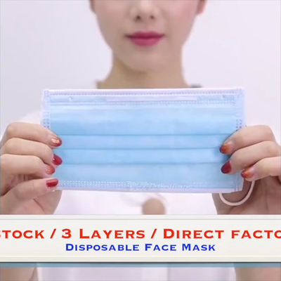 Non Woven Earloop Disposable Masks , 3ply Medical Surgical Face Mask