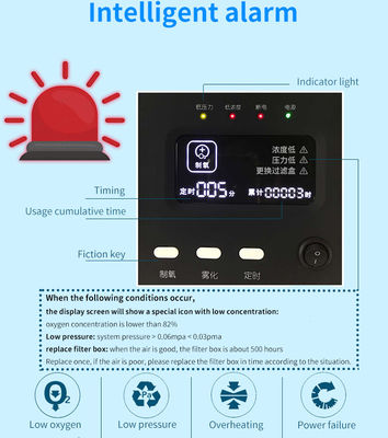 Clinic 60Kpa 3 Liter Oxygen Concentrator Dual Filter System With Atomization