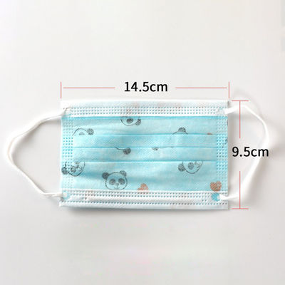 Kids Skin Friendly Disposable Medical Mask PM2.5 Printed Fabric 14.5x9.5cm