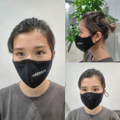 SGS Washable Copper Ion Cotton Mask Anti-Virus Black Protective Mask Elastic earloop ISO