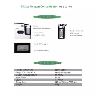 Hospital 5 Lpm Intelligent Control System 5 Litre Oxygen Machine
