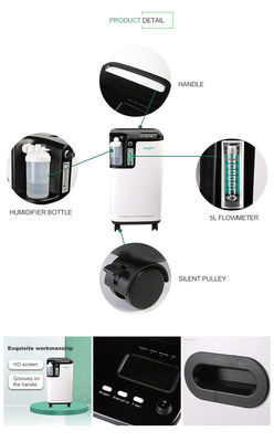Plastic White 350va 5l Medical Oxygen Concentrator With Intelligent Alarm System